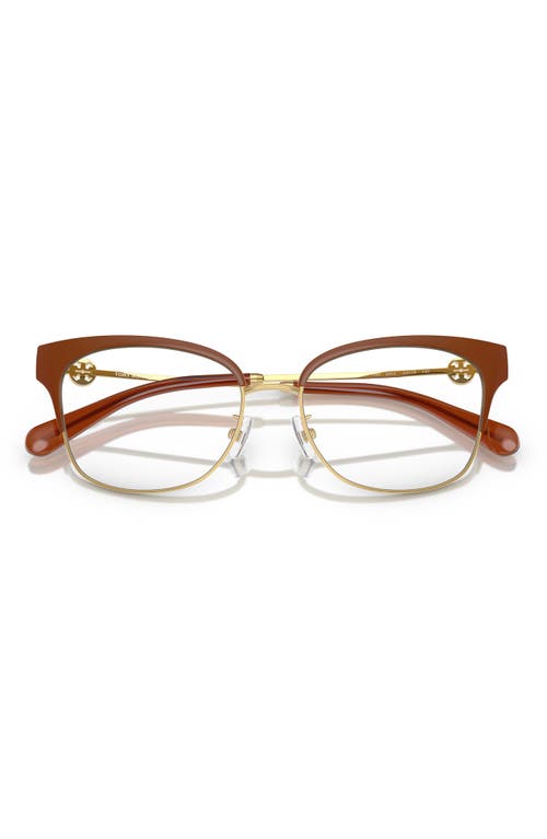 Tory Burch 54mm Cat Eye Optical Glasses In Camel
