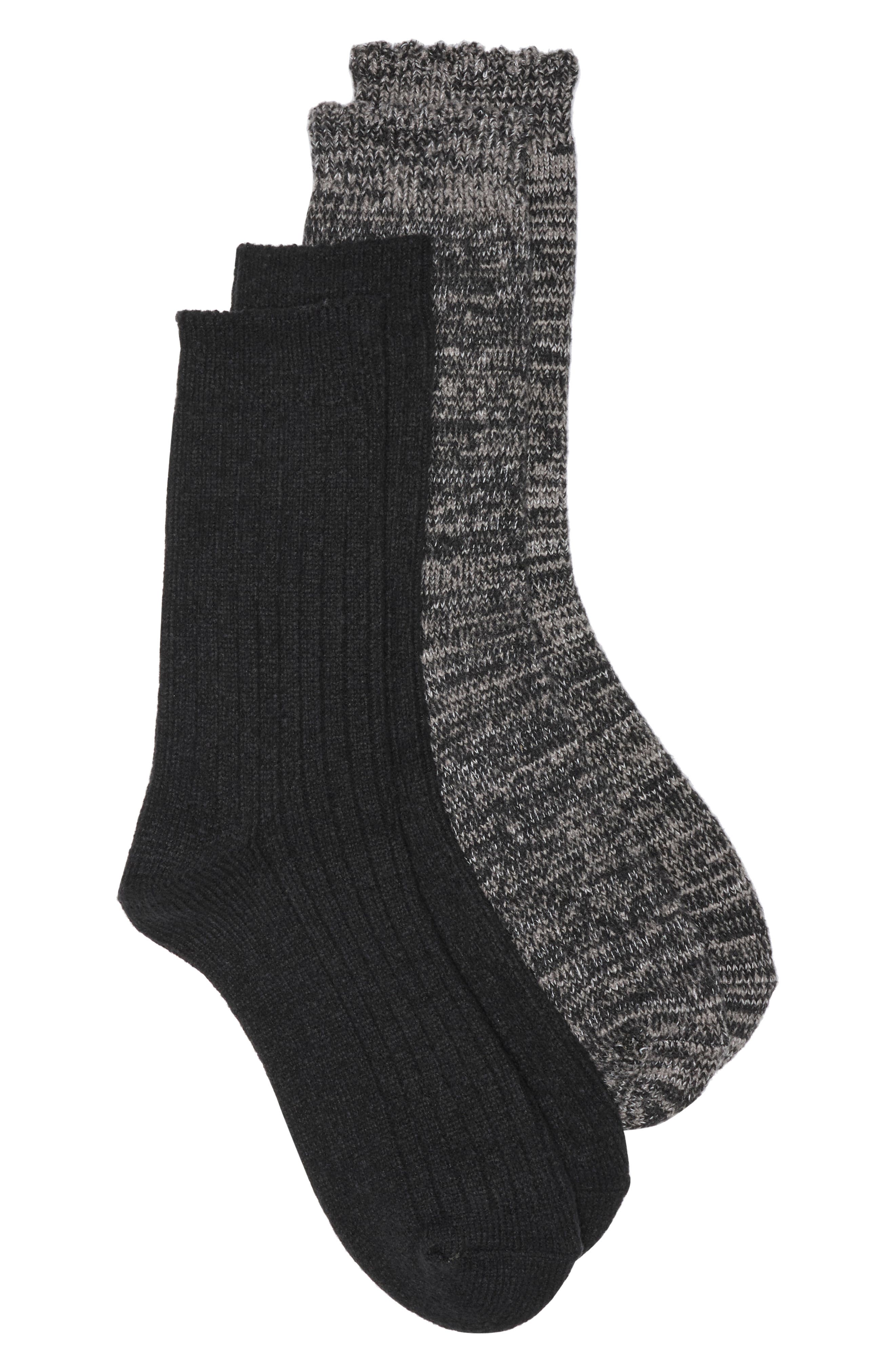 2-Pack Marled Scalloped Crew Socks