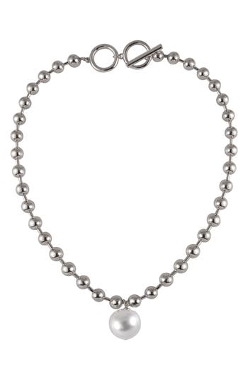 Laundry By Shelli Segal Ball Chain Collar Necklace In Silver