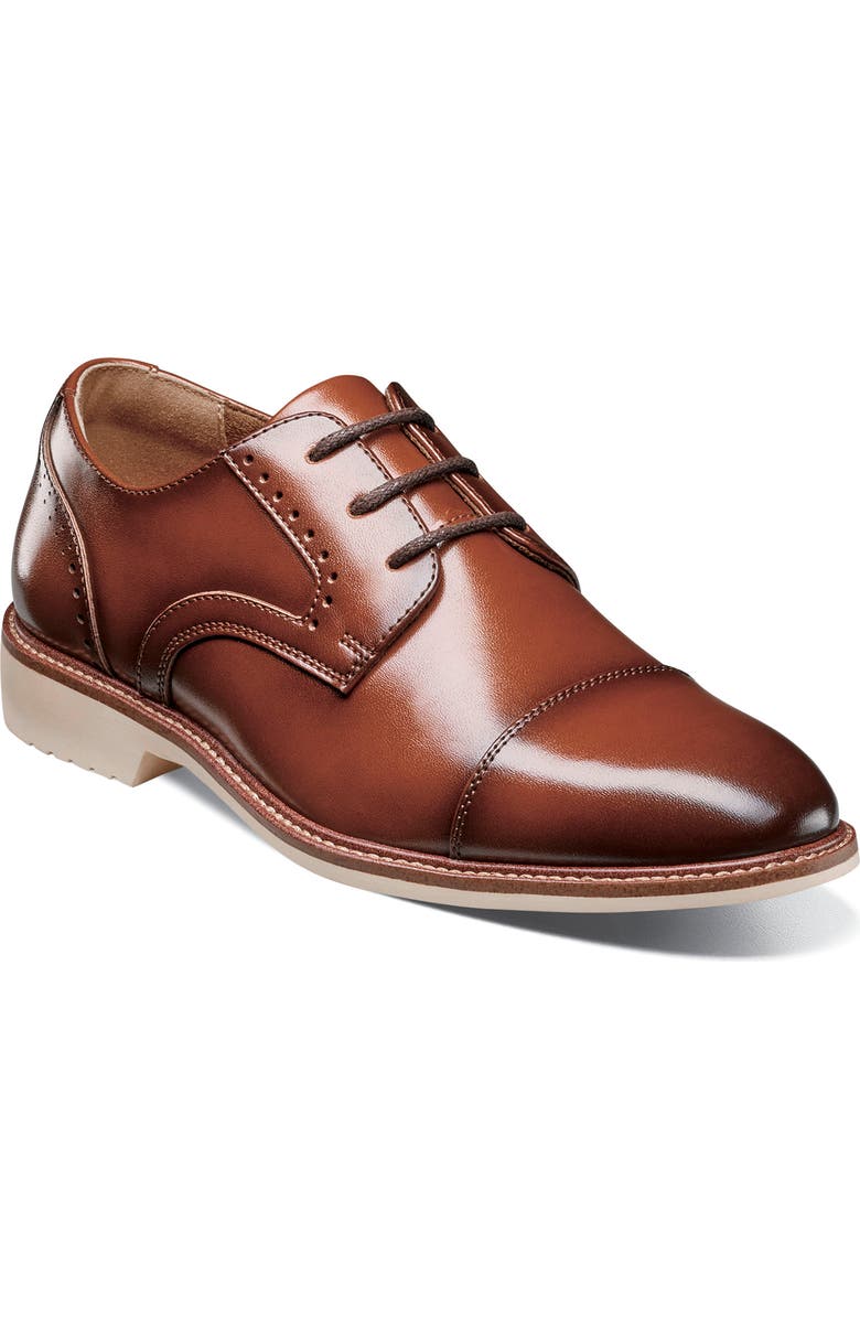 Stacy Adams Kids' Wesbridge Cap Toe Derby, Main, color, Cognac
