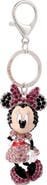 Disney Minnie Mouse Crystal Keychain, Pink Bow & Dress, Silver‑Tone