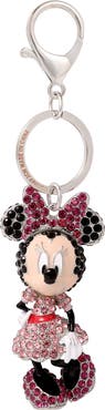 Disney Minnie Mouse Crystal Keychain, Pink Bow & Dress, Silver‑Tone