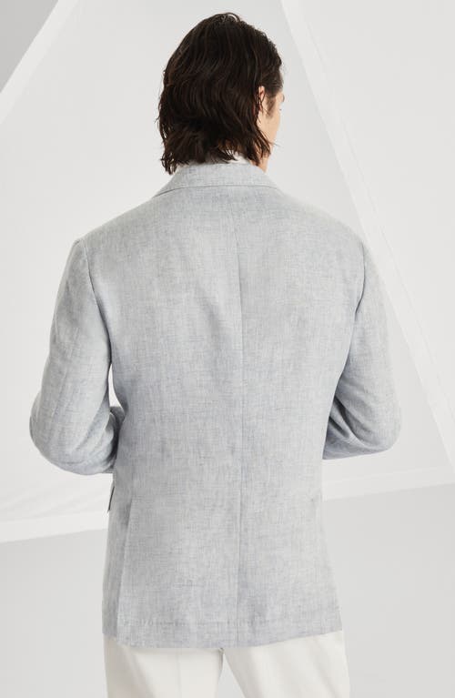 Shop Brunello Cucinelli Linen Unconstructed Blazer In Cosmos