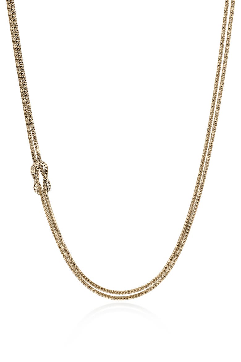 Love Knot 14K Gold Necklace, Main, color, GOLD