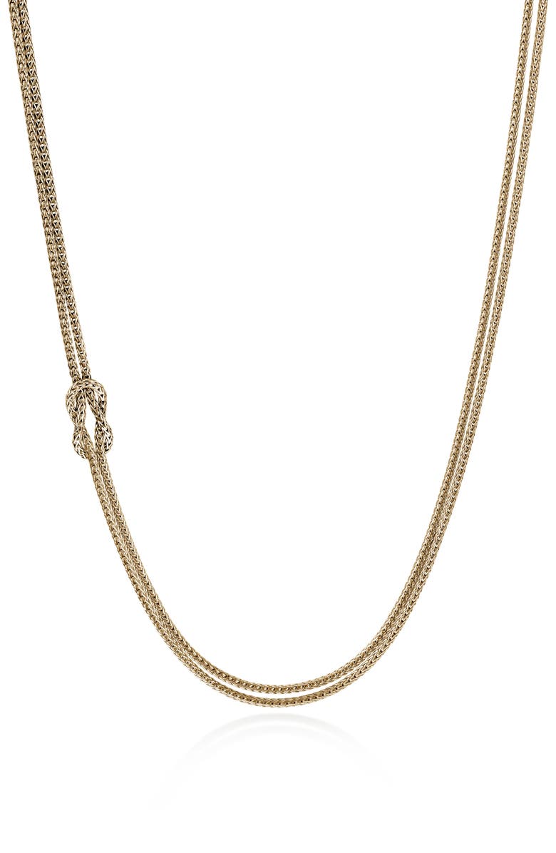 John Hardy Love Knot 14K Gold Necklace, Main, color, 