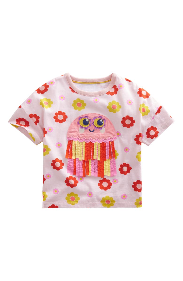 Mini Boden Kids' Jellyfish Appliqué T-Shirt, Main, color, 