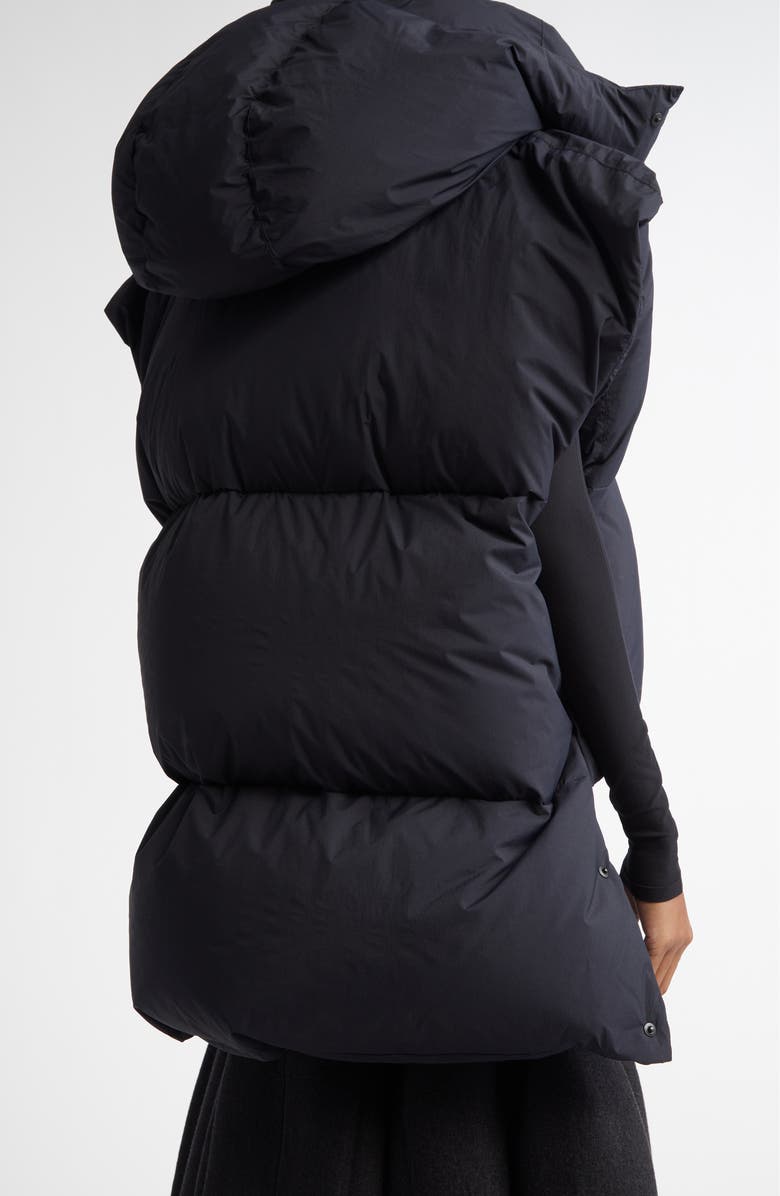 Alaïa Hooded Down Puffer Vest, Alternate, color, 