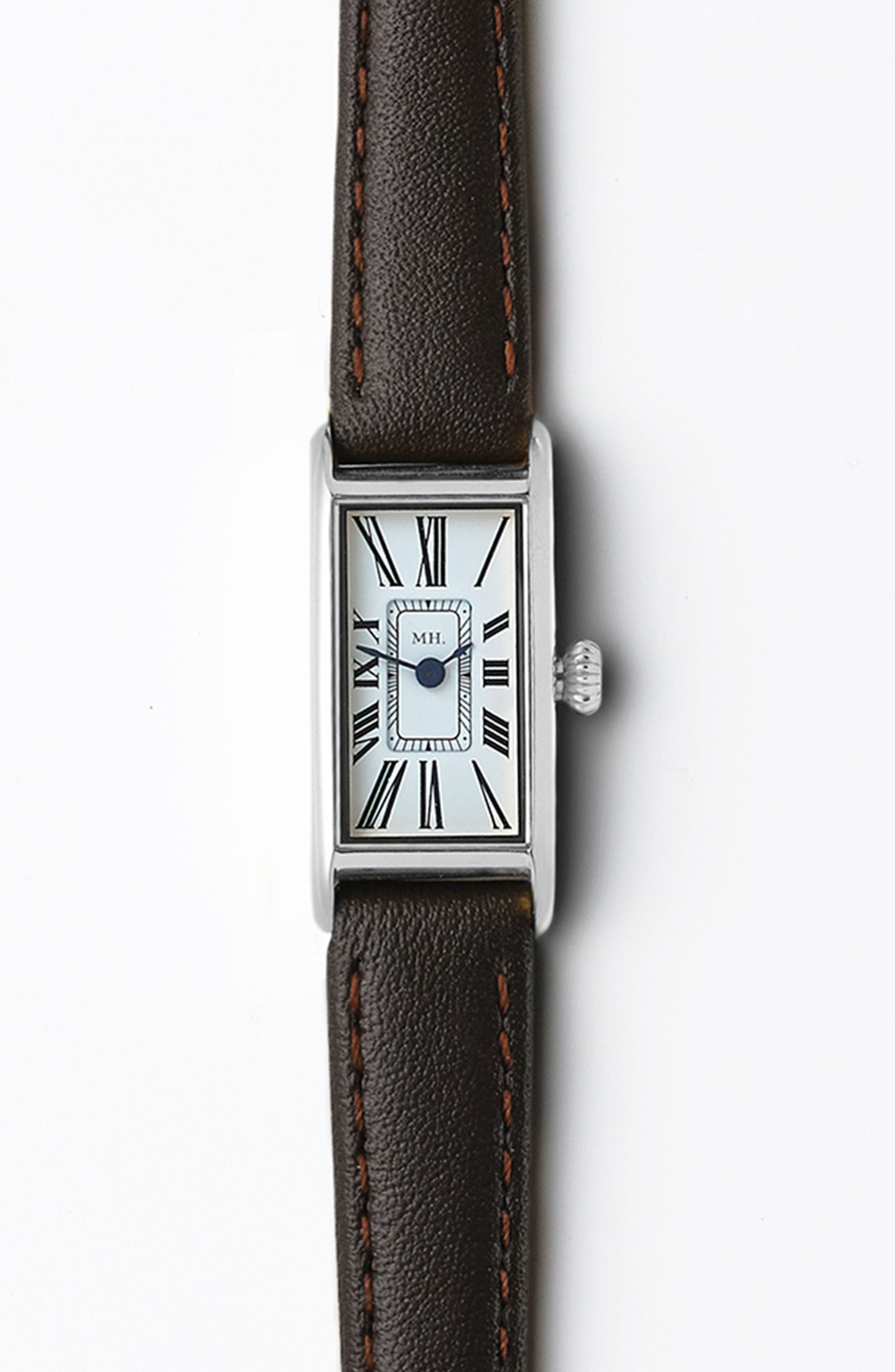 selected Silver Watch - Espresso Strap
