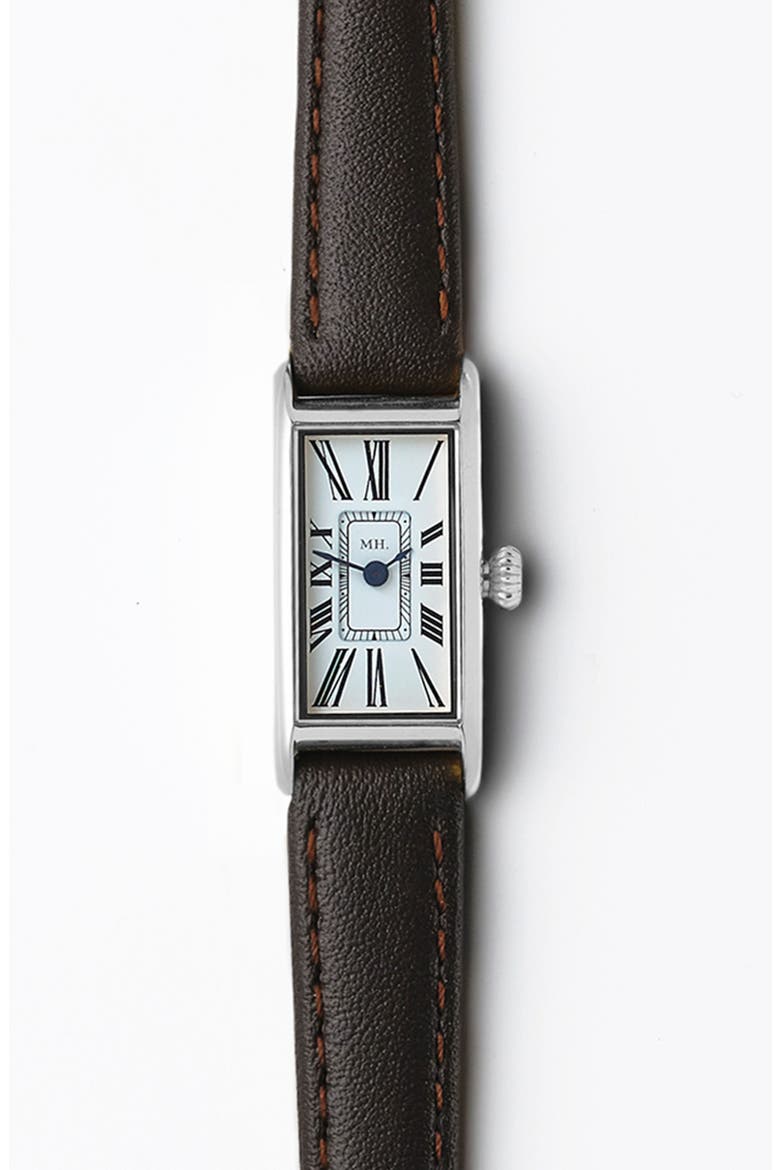 The Kimsey Classic Small Watch, Main, color, Silver Watch - Espresso Strap