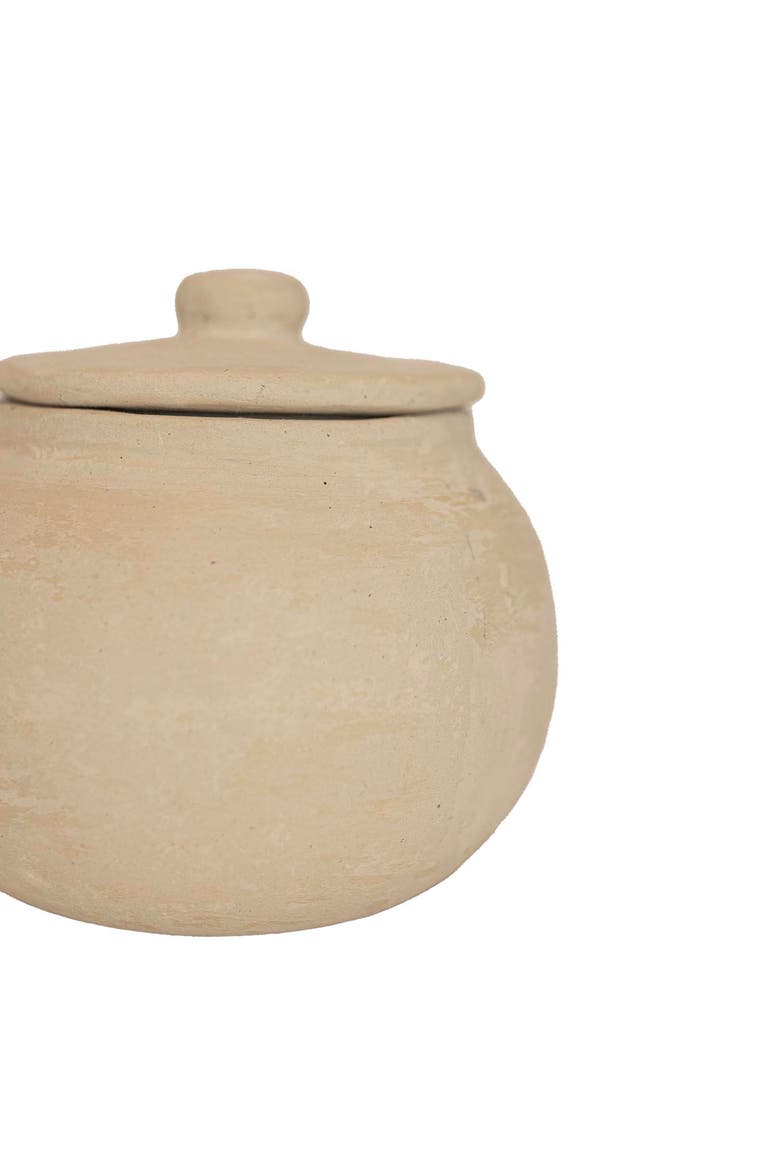 4" Turner Paper Mache Round Decorative Lidded Canister, Alternate, color, White