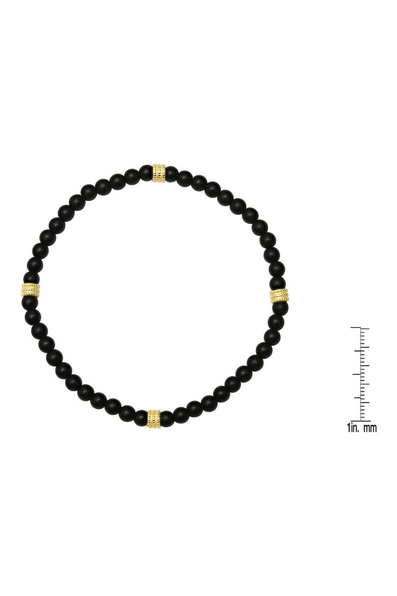 Lava Bead Stretch Bracelet, Alternate, color, GOLD/ BLACK