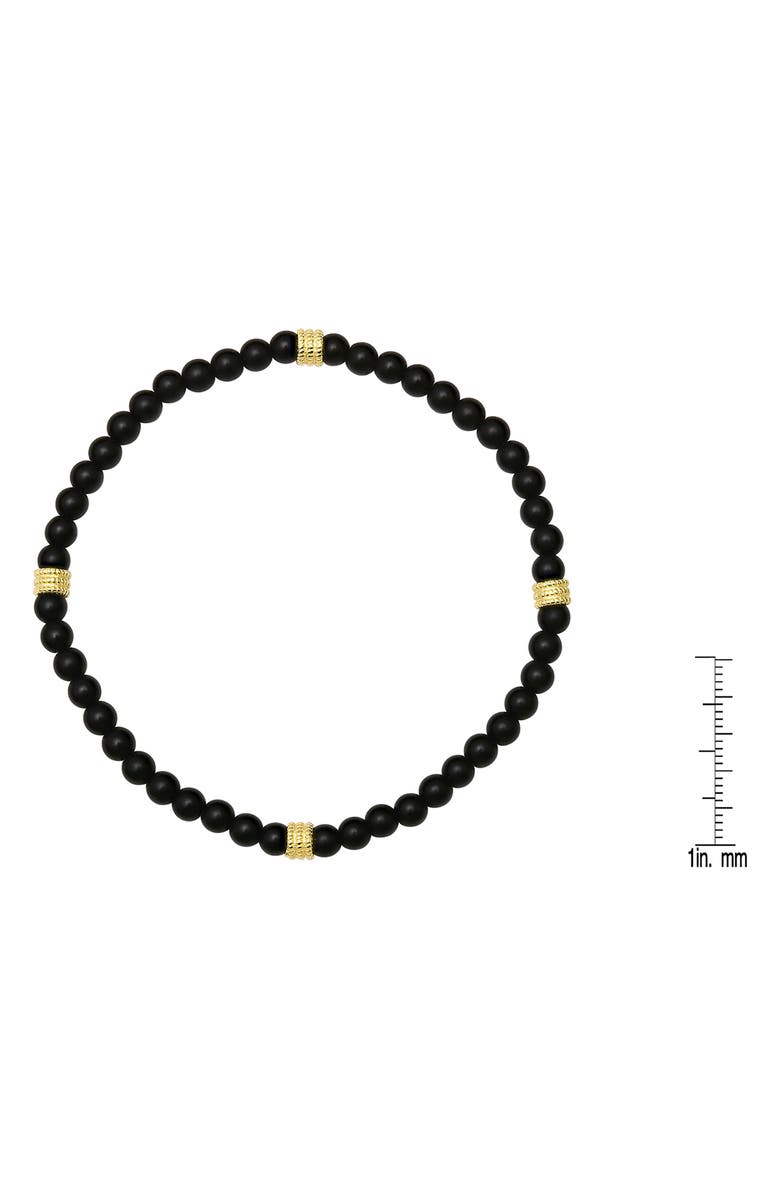 HMY JEWELRY Lava Bead Stretch Bracelet, Alternate, color, Gold/ Black