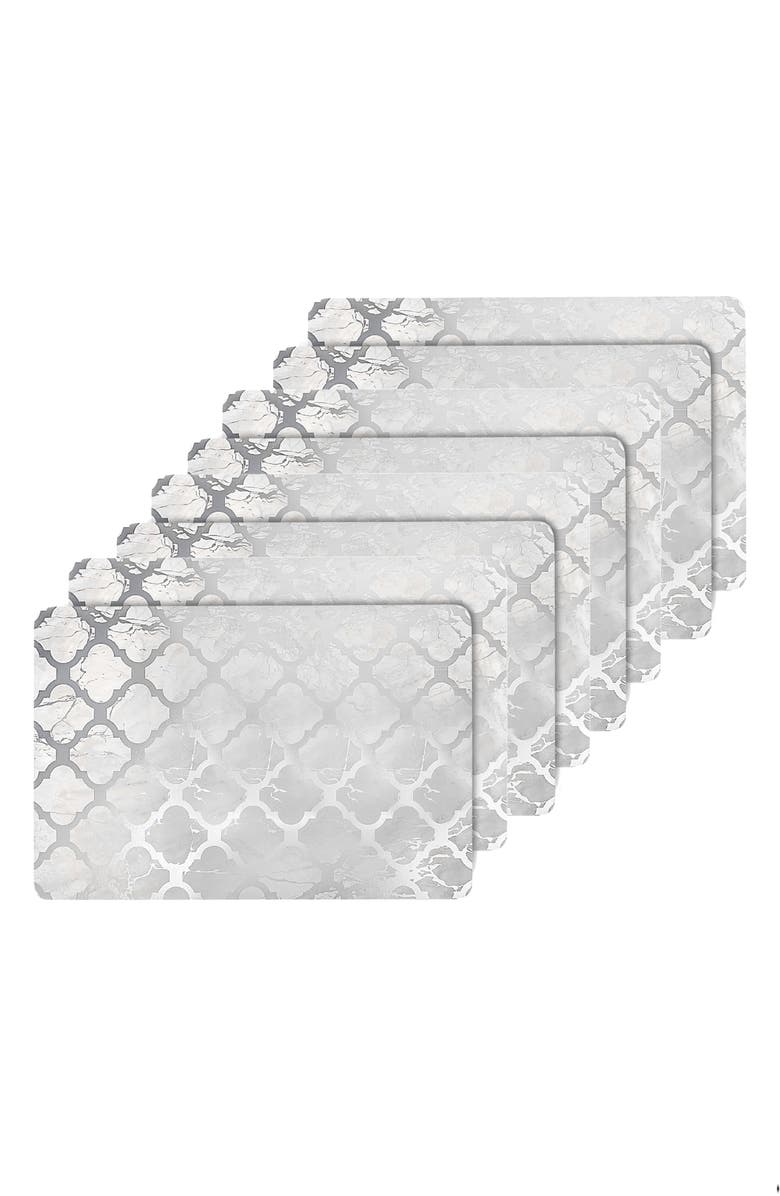 DAINTY HOME Mirrored Set of 8 Placemats, Alternate, color,