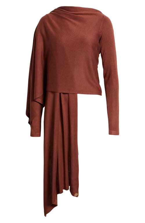 Dai Moda Cat Wrap Sweater Shawl In Brown