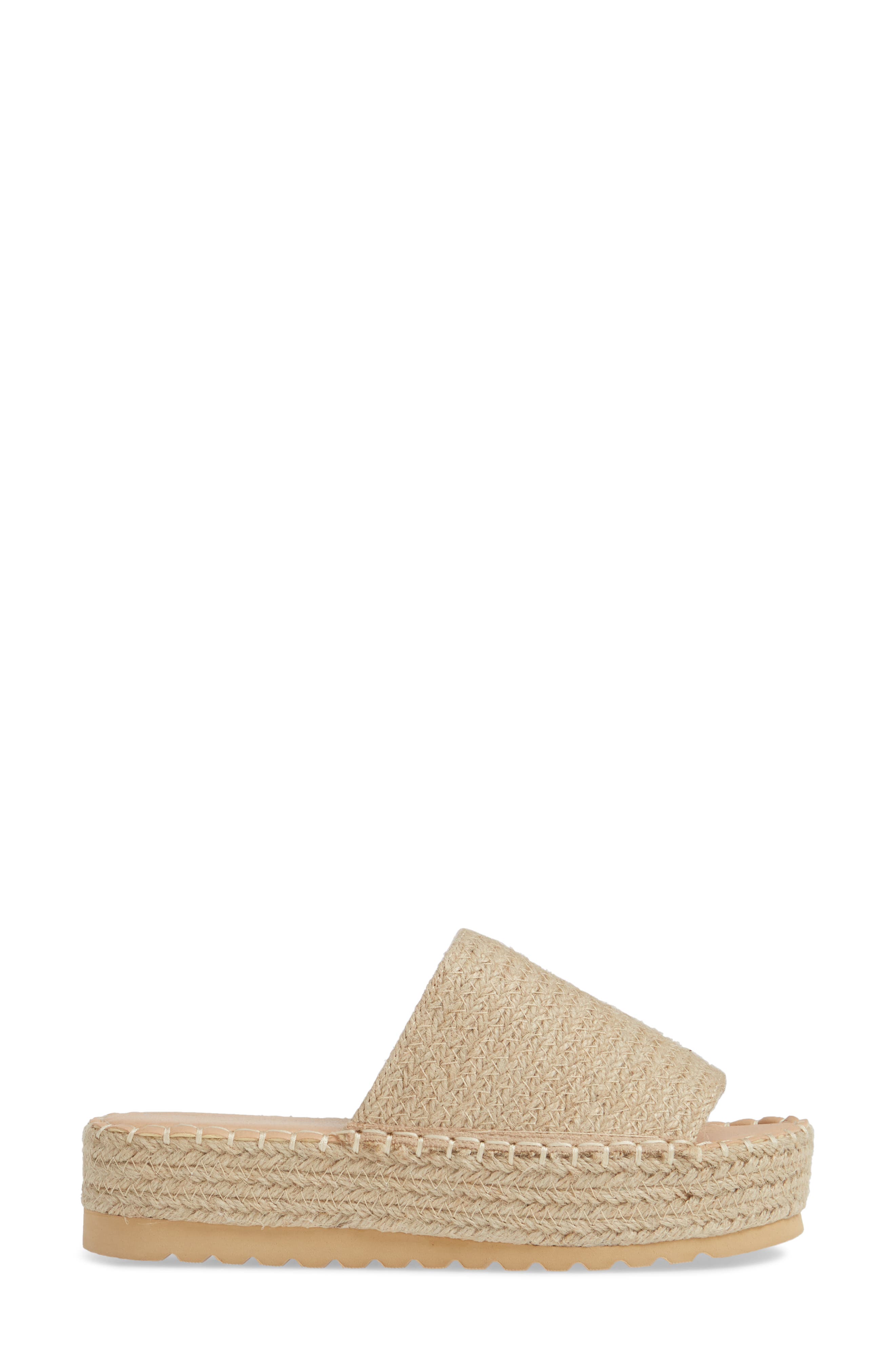 Del Mar Platform Slide Sandal, Alternate, color, NATURAL RAFFIA