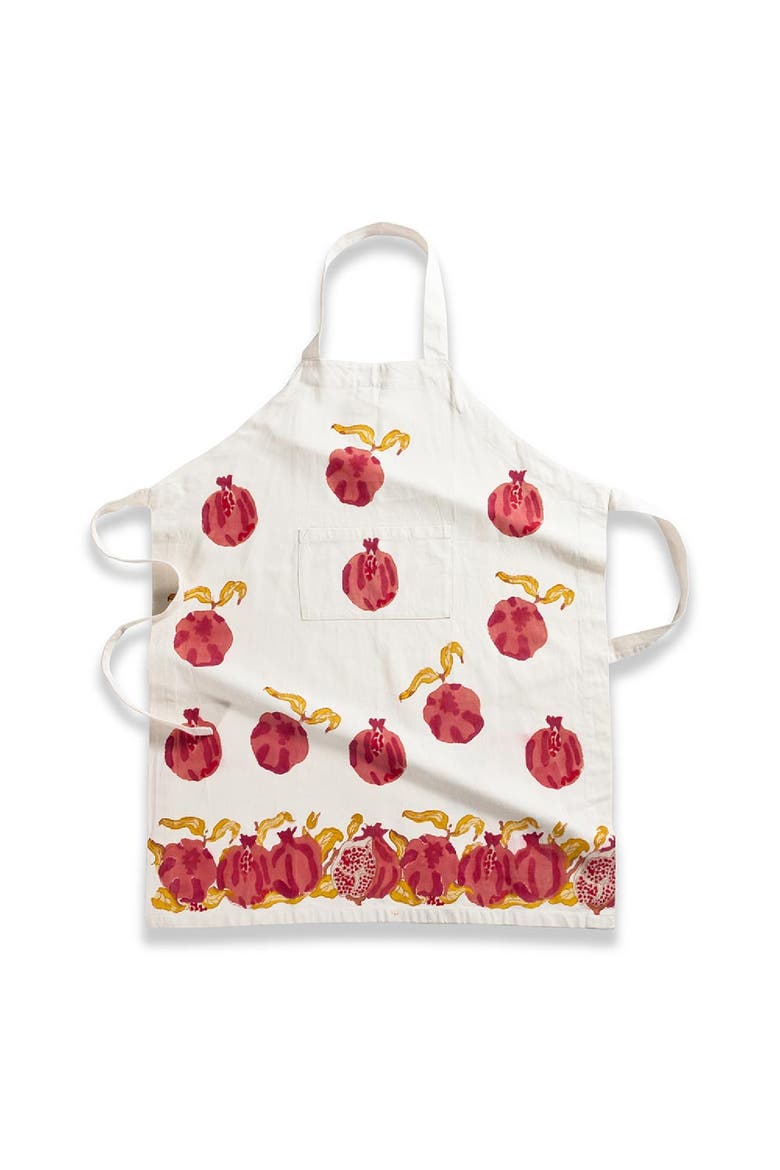 Pomegranate Apron, Main, color, Yellow/Red 32" x 36"