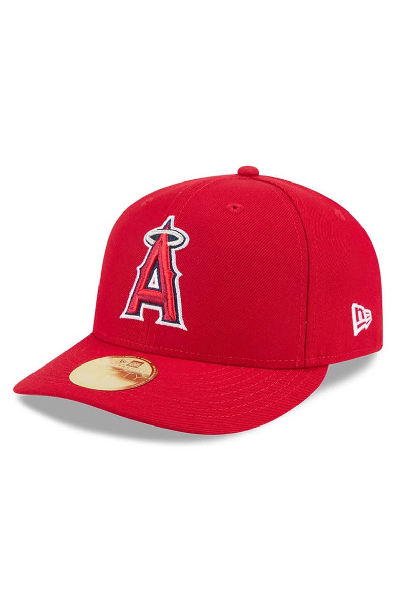 New Era Men's New Era Red Los Angeles Angels Baseball Hall of Fame 59FIFTY Low Profile Fitted Hat, Alternate, color, Red