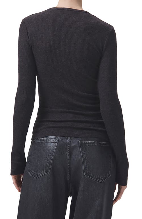 Agolde Delphi Slim Fit Ribbed T-shirt In Black