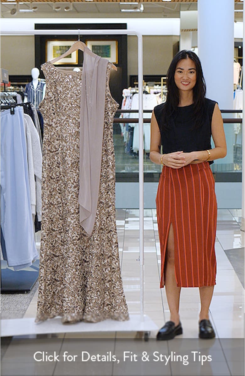 Beaded Floral Gown with Shawl, sales video thumbnail