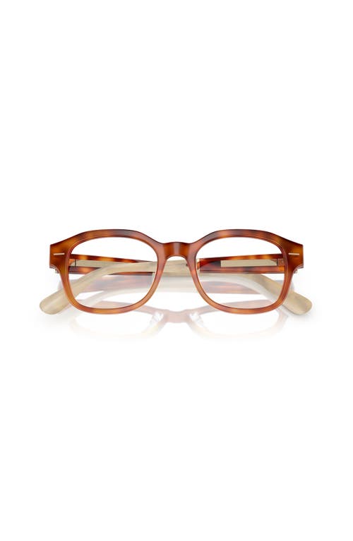 Brunello Cucinelli 50mm Rectangle Optical Glasses In Brown