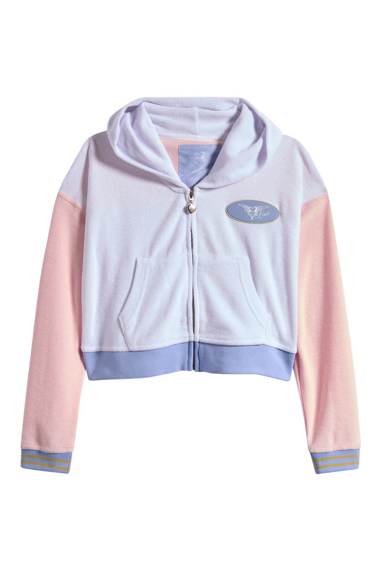 Kids' Winged Heart Patch Zip Hoodie, Main, color, WHITE MULTI