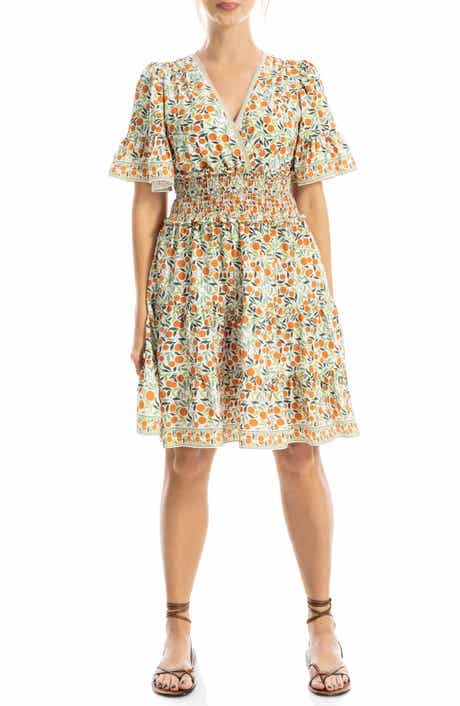 Short Sleeve Tiered Crepe Dress