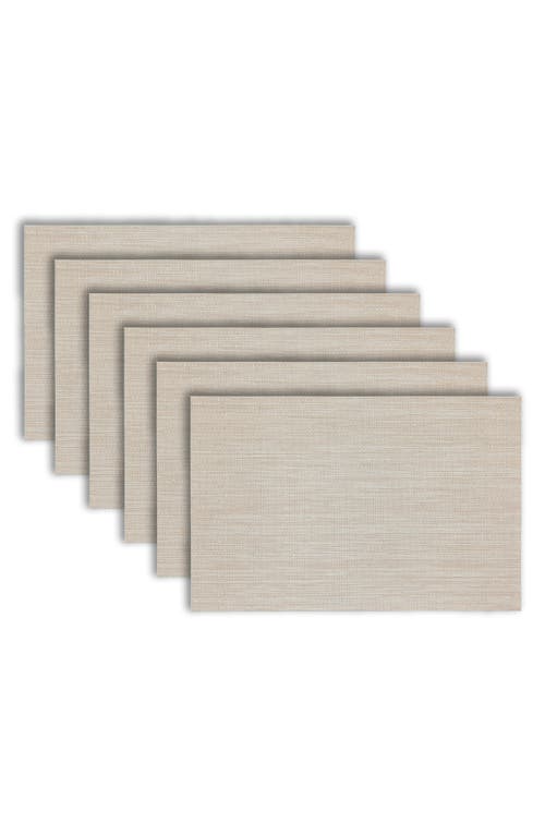 Dainty Home Set Of 6 Vinyl Placemats In Embroidered Glitter Ivory