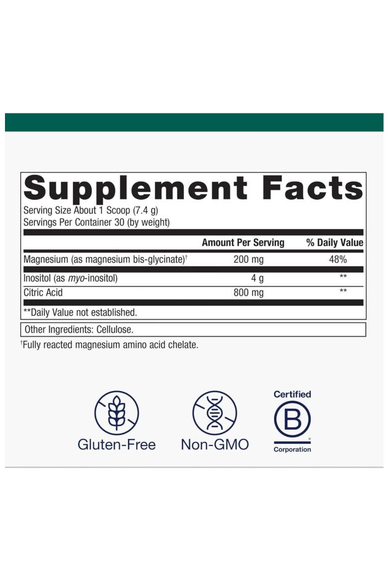 Myo-Inositol Plus Chelated Magnesium Nervous System Support Supplement 30 Servings, Alternate, color, None