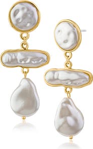 JARDIN Faux Pearl Tiered Drop Earrings (Nordstrom Exclusive)