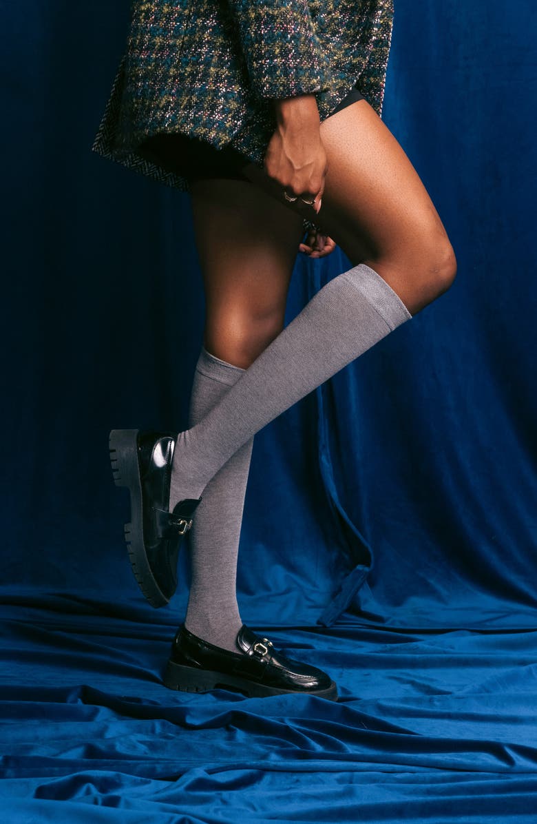 K Bell Socks Assorted 2-Pack Comfort Top Knee High Socks, Alternate, color, Grey