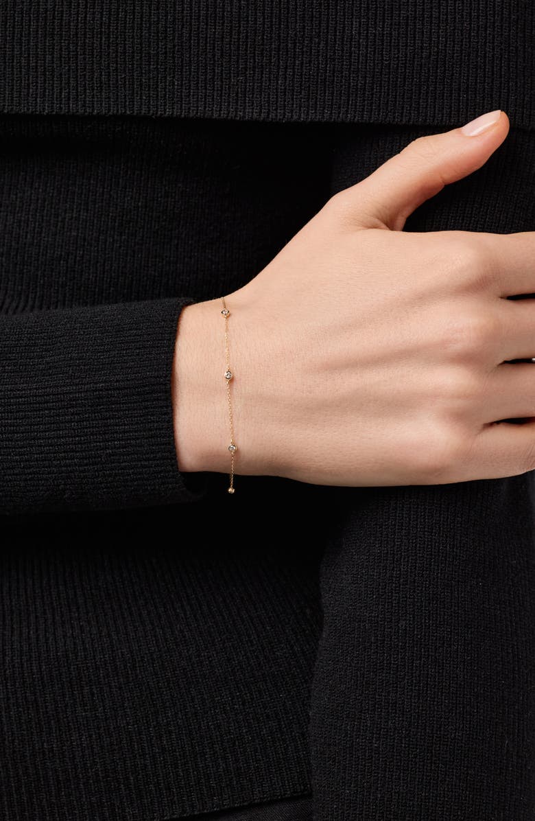 Ana Luisa Solid Yellow Gold - Diamond Station Bracelet, Alternate, color, 