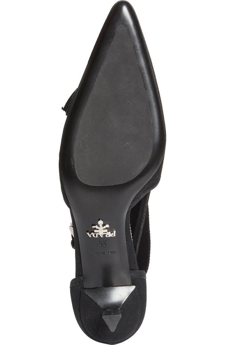 Prada Kitten Heel Pointed Toe Pump, Alternate, color, Nero