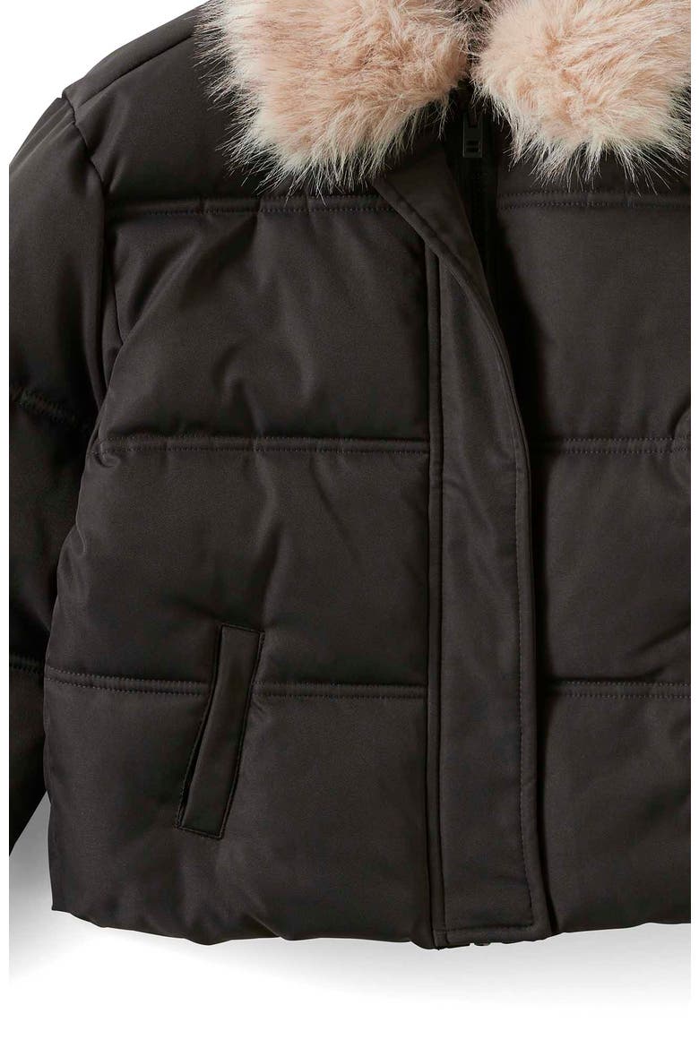 Kid's Fur Puffer Jacket, Alternate, color, Phantom