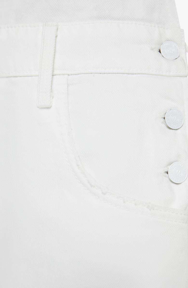 MOTHER The Half Pipe Frayed Bermuda Denim Shortalls, Alternate, color, High Horse