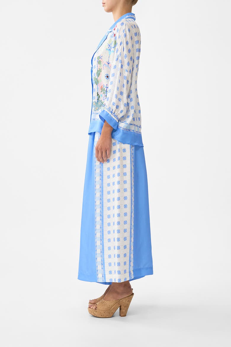 Wide Leg Elastic Waist Pant, Alternate, color, Midsummer Mosaics
