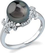The Pearl Source Tahitian South Sea Pearl Crown Jewel Ring