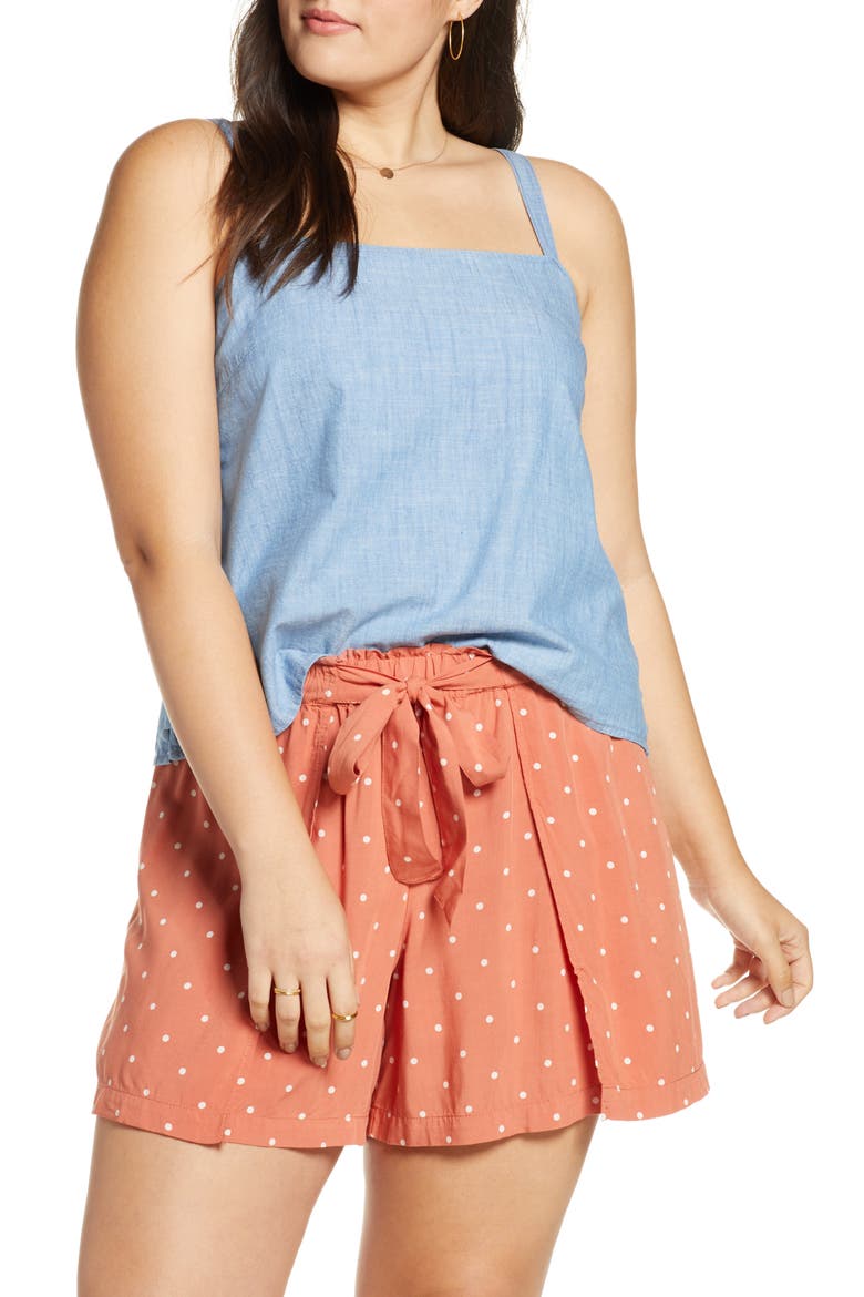 Side Button Chambray Camisole, Alternate, color, PALE INDIGO