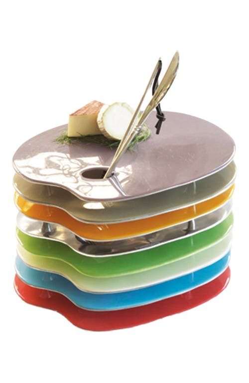 Lunares Artist Palette Cheese Set In Red