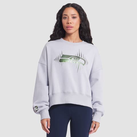 Women's Nike Wolf Gray Seattle Seahawks 2025 Rivalries Collection Oversized Phoenix Fleece Sweatshirt