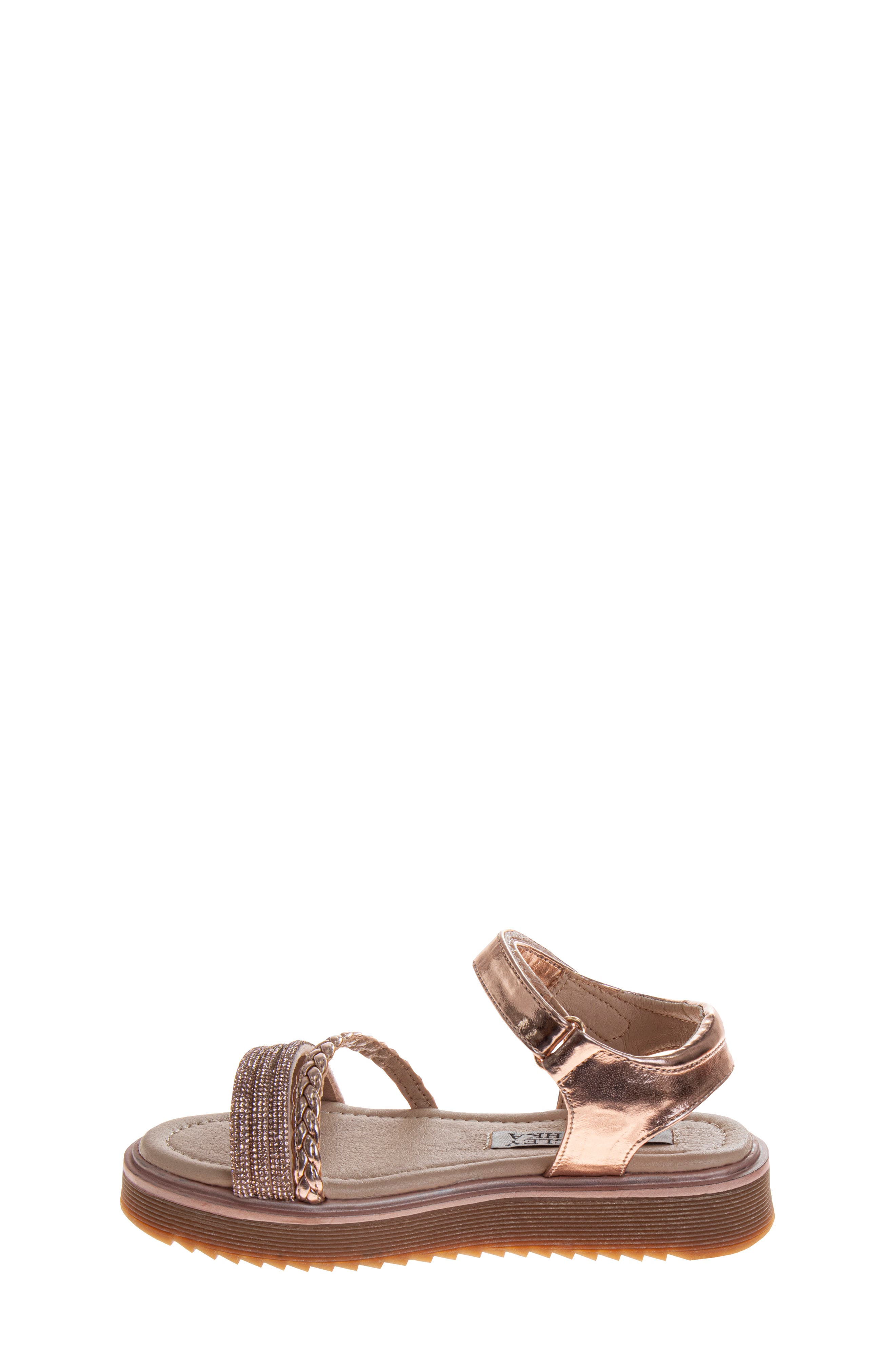 Badgley Mischka Collection Kids' Metallic Platform Sandal, Alternate, color, Rose Gold