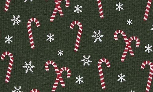 Design Imports Candy Cane Print 4-piece Napkin Set In Green