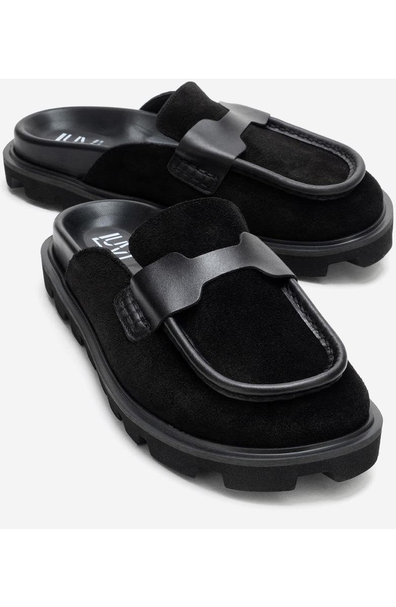 Forever & Always Shoes Vela Leather Slipper, Main, color, Black Suede