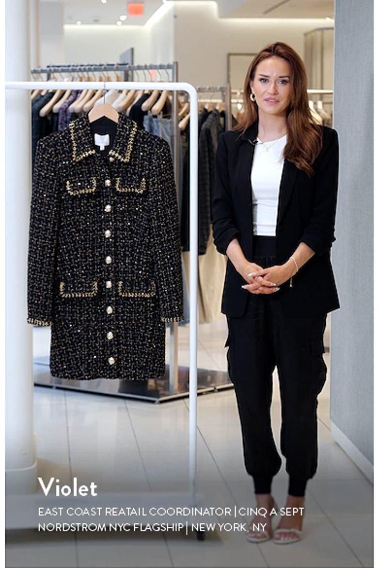Sasha Long Sleeve Metallic Tweed Dress video