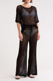 NORDSTROM RACK Open Knit Cover-Up Top & Pants Set