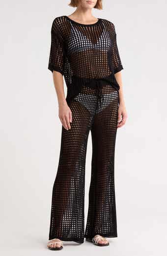 NORDSTROM RACK Open Knit Cover-Up Top & Pants Set