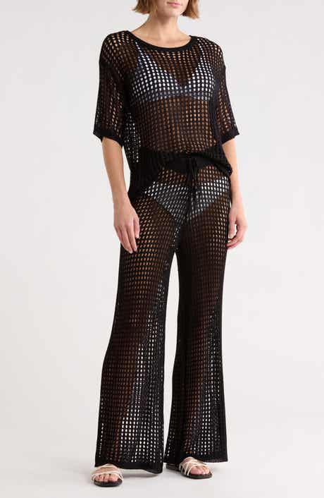 NORDSTROM RACK Open Knit Cover-Up Top & Pants Set