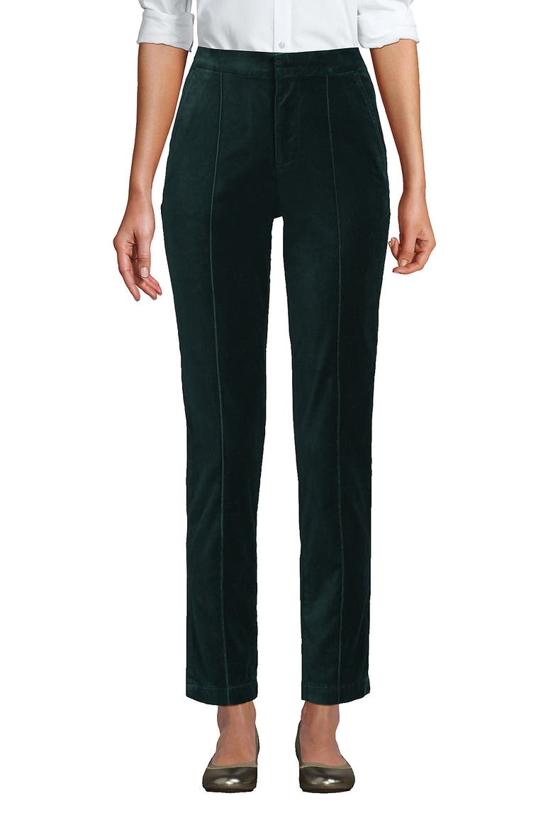 Velvet High Rise Pintuck Pencil Ankle Pants, Main, color, Deep Balsam