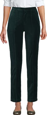 Lands' End Velvet High Rise Pintuck Pencil Ankle Pants