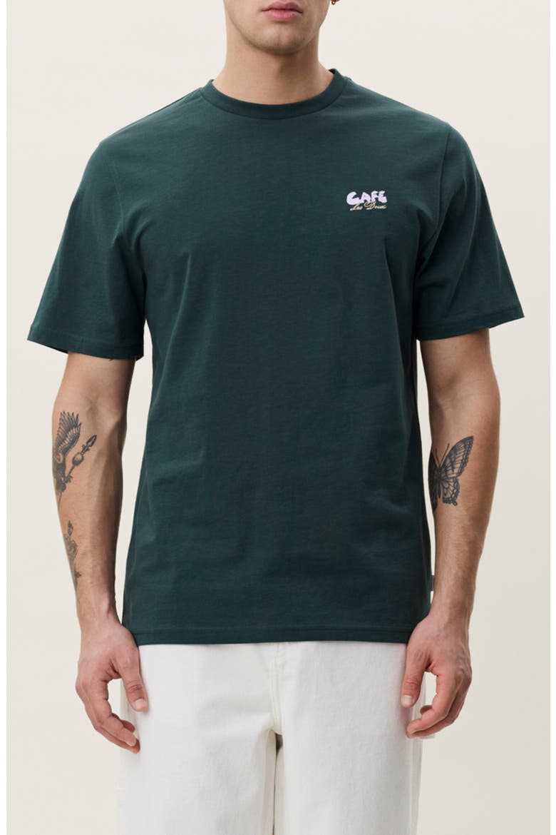 Café Organic Cotton Graphic T-Shirt, Main, color, PINE GREEN