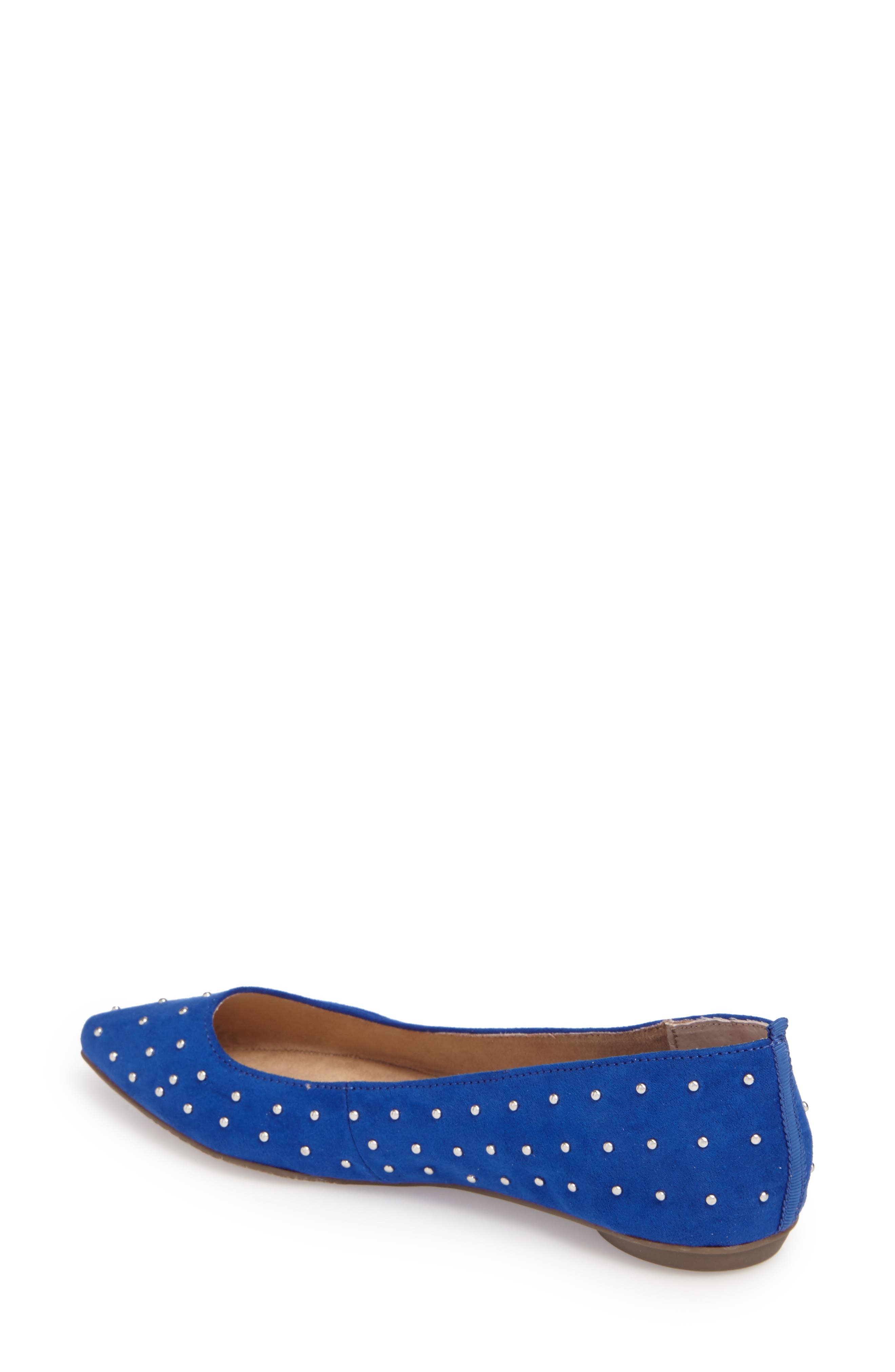 Sienna Flat, Alternate, color, COBALT FAUX SUEDE